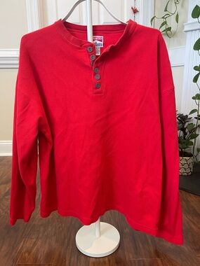 Marlboro Unlimited Red Thermal Henley Long Sleeve Shirt - Size XXL